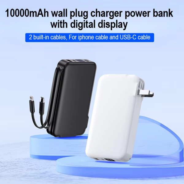 Wall Charger Built In Cables Power Bank - Image 5