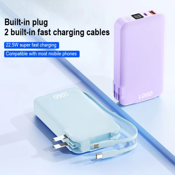 Wall Charger Built In Cables Power Bank - Image 4