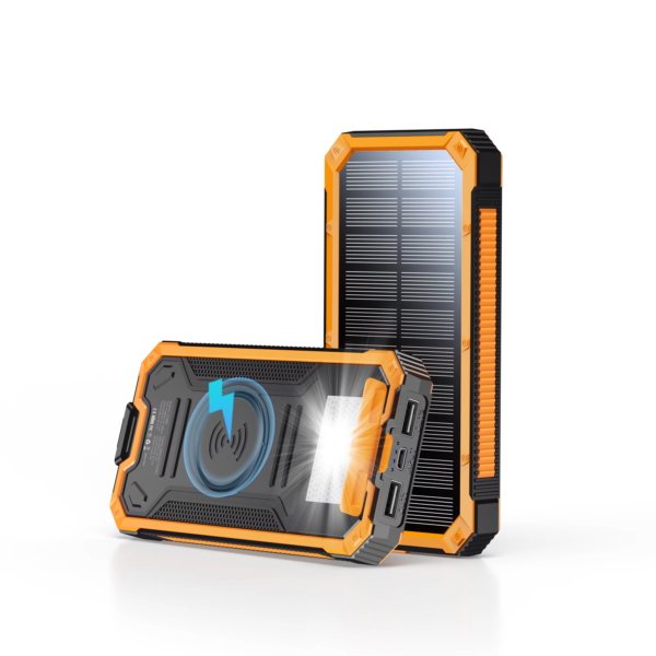 10000mAh LED Light Wireless Solar Power Bank - Image 3