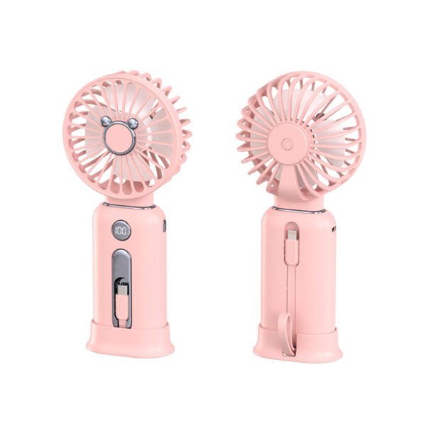 pink portable fan and power bank