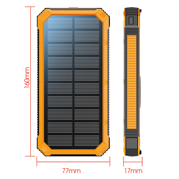 10000mAh LED Light Wireless Solar Power Bank - Image 5