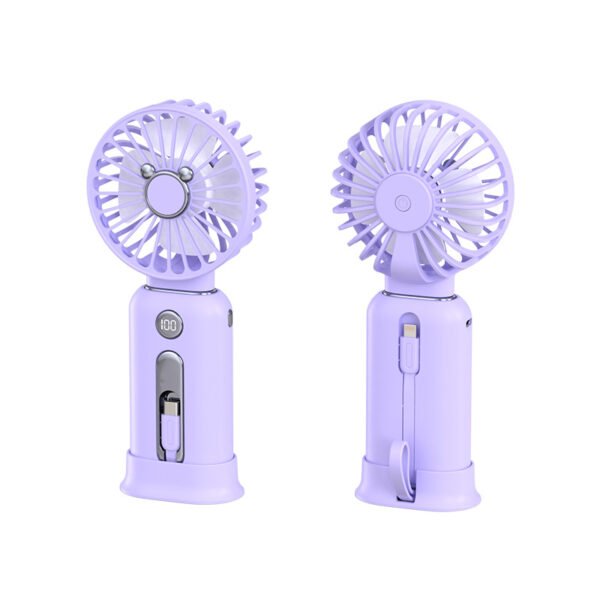 purple portable fan and power bank 10000mah